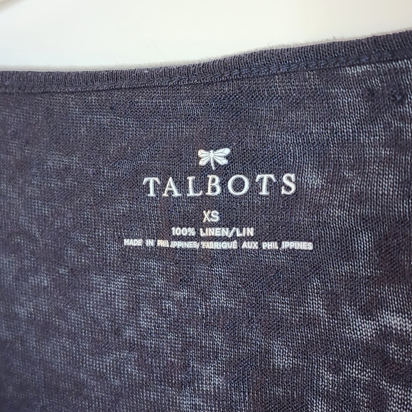 Linen Navy Scoop Neck Pullover XS - Picture 3 of 5